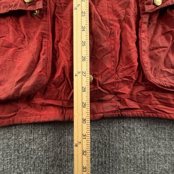 Barbour International Gauging Waxed Canvas Jacket Red Size XL Women Full Zip - Picture 7 of 16